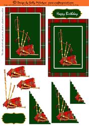 Bagpipes and Tartan Red