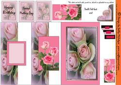 Double Fold Back Pink Roses Everywhere