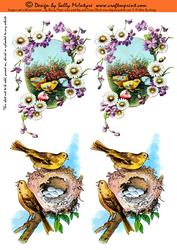 Vintage Easter and Birds Topper or 3D