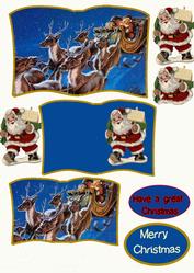 Santa Sleigh Book Card