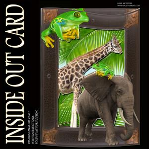 Inside Out Card Elephants Giraffes and Frogs