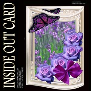 Purple Roses and Lavender Inside Out Card