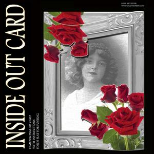 Inside Out Card Vintage Girl with 3D Red Roses