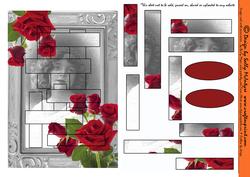 Intertwined Pyramid Vintage Girl with Red Roses
