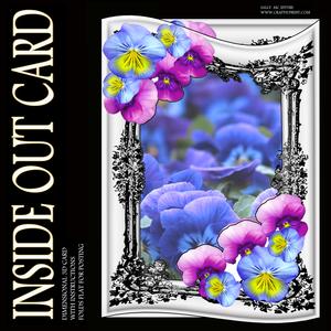Inside Out Card Vintage Frame and Pansy 3D