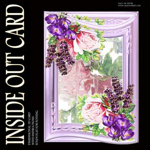 Inside Out Card Vintage Roses Lavender and Crocus