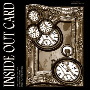 Inside Out Card Antique Fob Watch Sepia