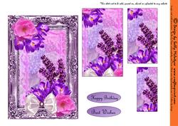 Lilac Frame Pyramid Card Camilia and Lavender