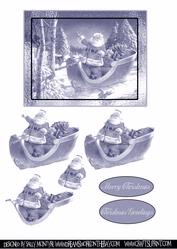 Santa in the Snow-blue