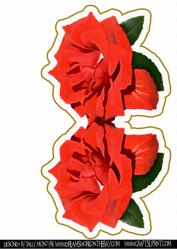 Red Rose Shaped Card Print Twice for Inside