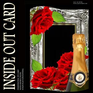 Inside Out Card Champagne and Red Roses