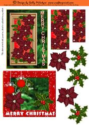 Poinsettia for Christmas 2 Card Sheet