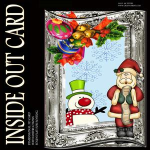 Christmas Inside Out Card 3D Santa and the Snowman