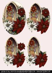 Poinsettia Step by Step Oval
