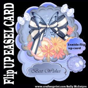 Flip Up Easel Card Butterflies and Flowers