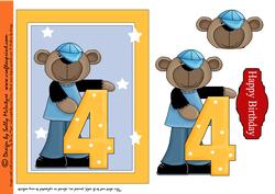 Fourth Birthday Bear 3D