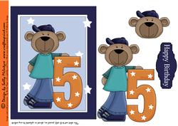 Fifth Birthday Bear 3D