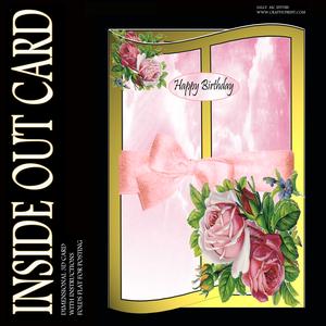 Inside Out Gold Frame Pale Pink Flowers