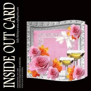 Inside Out Card Lace, Pink Roses,celebration
