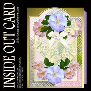 Inside Out Card Roses,bows and Butterflies