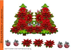 Christmas Tree and Poinsettia Shaped Card