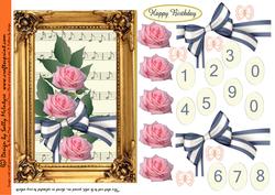 Decoupage Pink Roses and Bows