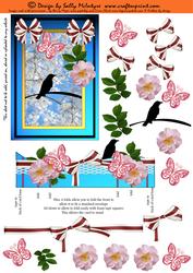 Totally 3D Card Blackbirds in Your Garden