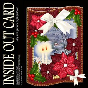 Inside Out Card Poinsettias and Holly