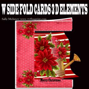 W Side Fold Card Poinsettia