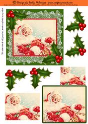 Santa Green 2 Card Sheet