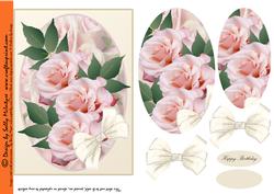 Beautiful Soft Pink Roses Quick Card