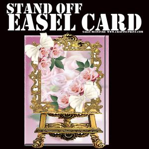 Stand Off Easel Card Pink Roses and Bows