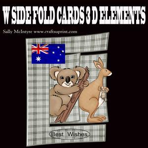 W Fold Australiana Kangaroo and Koala