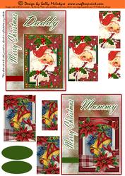 Merry Christmas Daddy Merry Christmas Mummy 2 Card Sheet