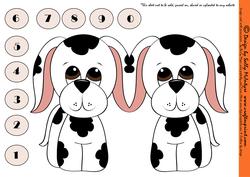 Dalmation Shaped Card with Numbers 0-9