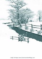 In the Snow Vintage Scene Print the Size to Suit Your Project Greens