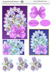 Irises Galore Happy Birthday 2 Card Sheet