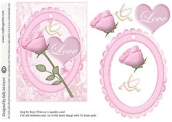 Love Pink Hearts Roses and Doves