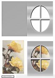Window Card Silver Yellow Rose