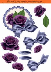 Purple Parfait Rose with Bow.