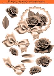 Sepia Parfait Rose with Bow