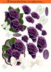 Aubergine Rose 2 Card Sheet Step by Step