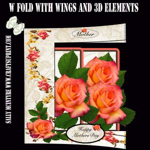 W Fold Mothers Day Perfect Orange Rose