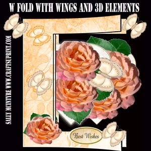 W Fold Apricot Rand Butterflies Lots of 3D Easy