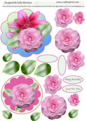Bright and Cheery Pink Camelias a Card for Any Occasion