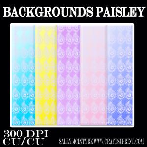A Selection of Pastel Paisley Background Papers