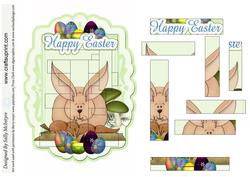 Intertwined Pyramid Happy Easter Bunny 3D