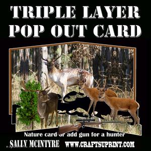 Deer Hunter Triple Layer Popout Card