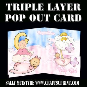 Its a Girl Triple Layer Popout Card