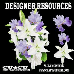 White Lily Bouquet with 3D Flowers